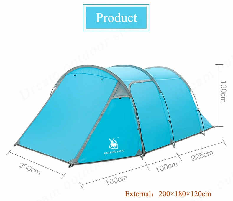 Сверхлегкая палатка для кемпинга, водонепроницаемая, для 3-4 человек, двухслойная туннельная палатка, для улицы, для пешего туризма, для альпинизма, большое пространство, пляжные палатки