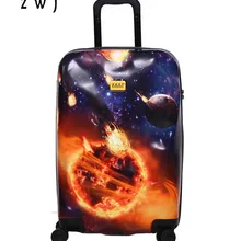 Италия Ретро аварии багажа режим Твердые молния дизайн тележки для багажа Чемоданы/wo Для мужчин и Для мужчин abs spinner Мода падение камень