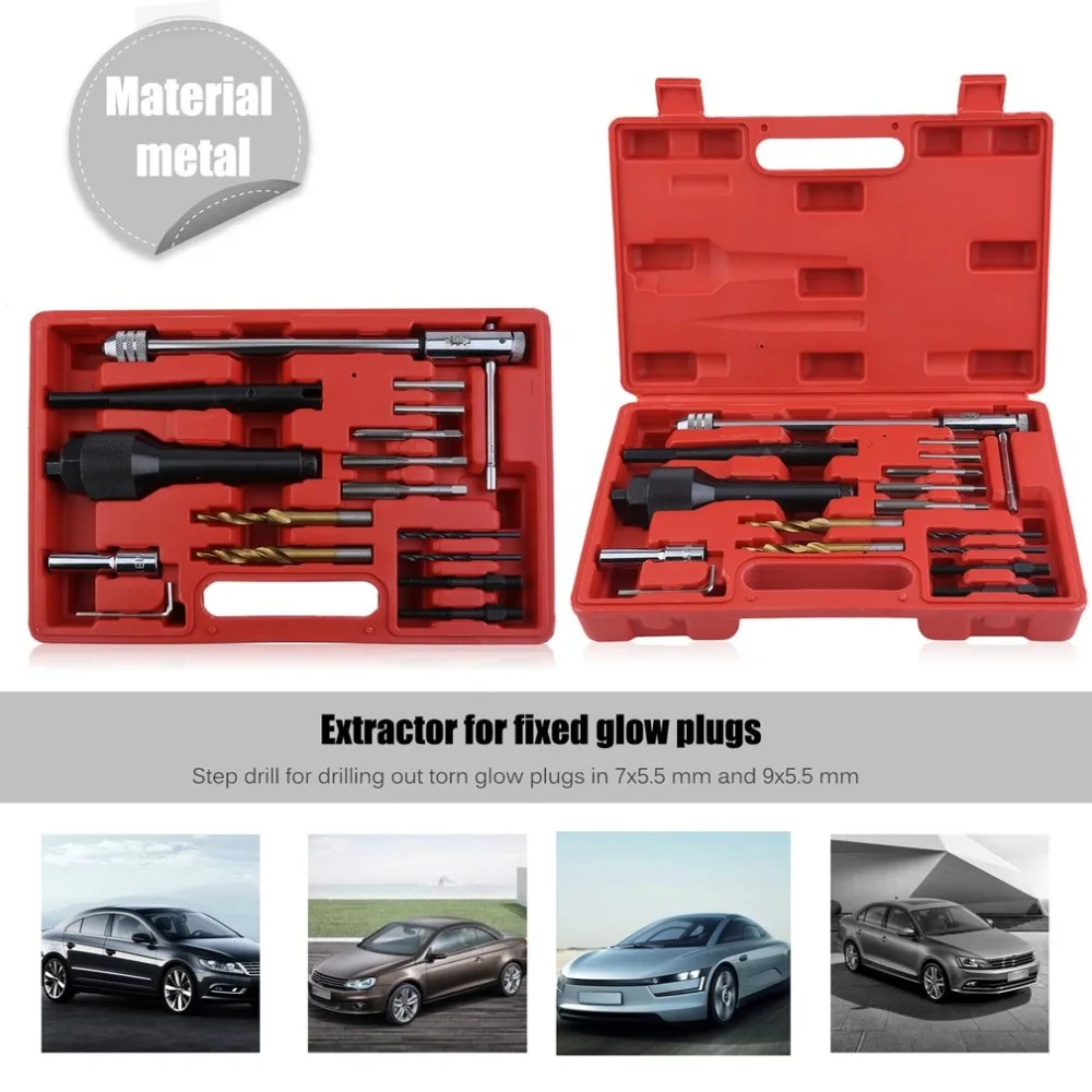 

Damaged Glow Plug Repair Drill Universal Thread Repair Drill Durable Electro-Thermal Plug Removal Tool Spark Plug Gap Tool