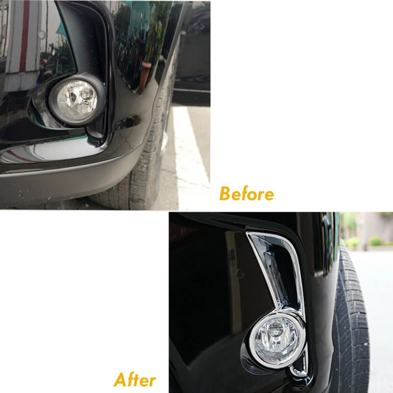 2pcs Front Fog Light Lamp Cover Trim For Toyota Highlander ABS