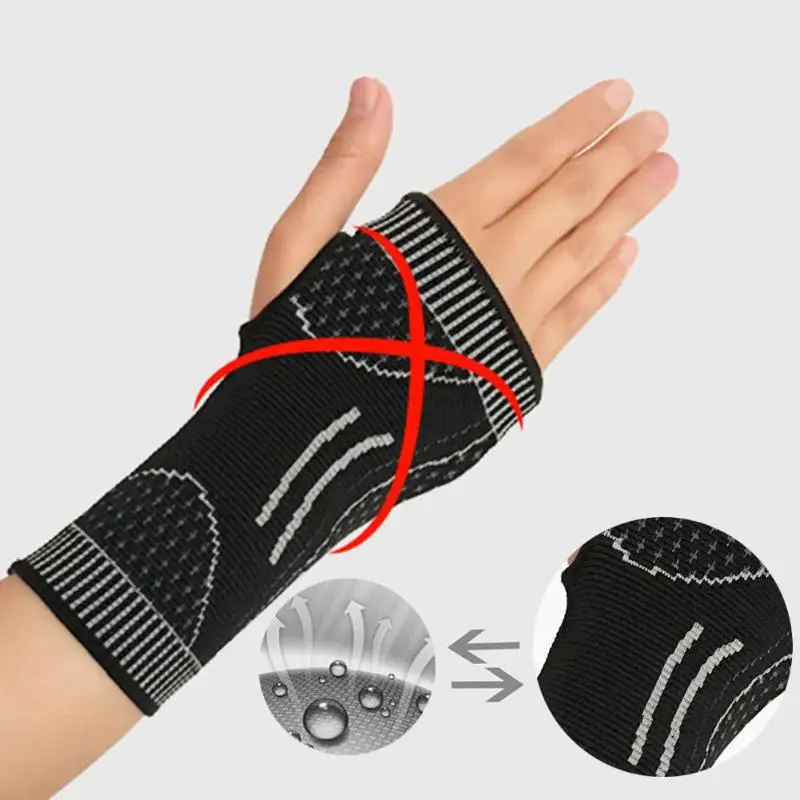 Elastic Sport Wrist Support Wristband Wrap Nylon Breathable Wrist Protector Weight Lifting Gloves Body Building font