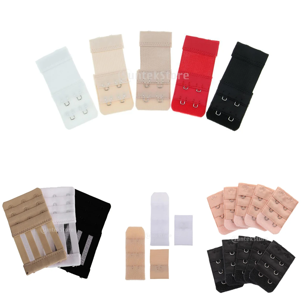 10pcs 5pcs Bra Extender 2 Hooks 3 Hooks Sexy Women Bra Back Extension Band Buckles Straps Set