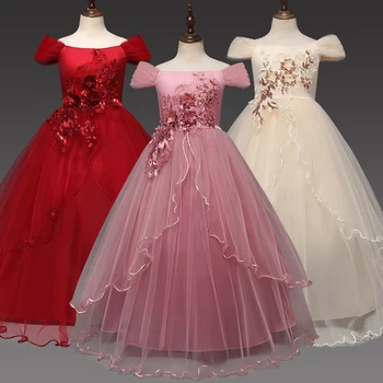 

New Girls Dress Elegant Formal Long Princess Dresses Kids Dresses For Girls Evening Party Wedding Flower girl Vestidos Largos