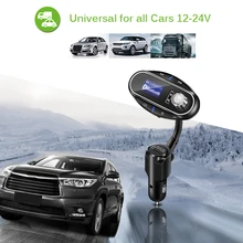 Bluetooth Car Kit MP3 музыкальный плеер модулятор 2.1A Dual USB Автомобильное Зарядное устройство DC 12/24 В T12 360 градусов вращающийся fm-передатчик