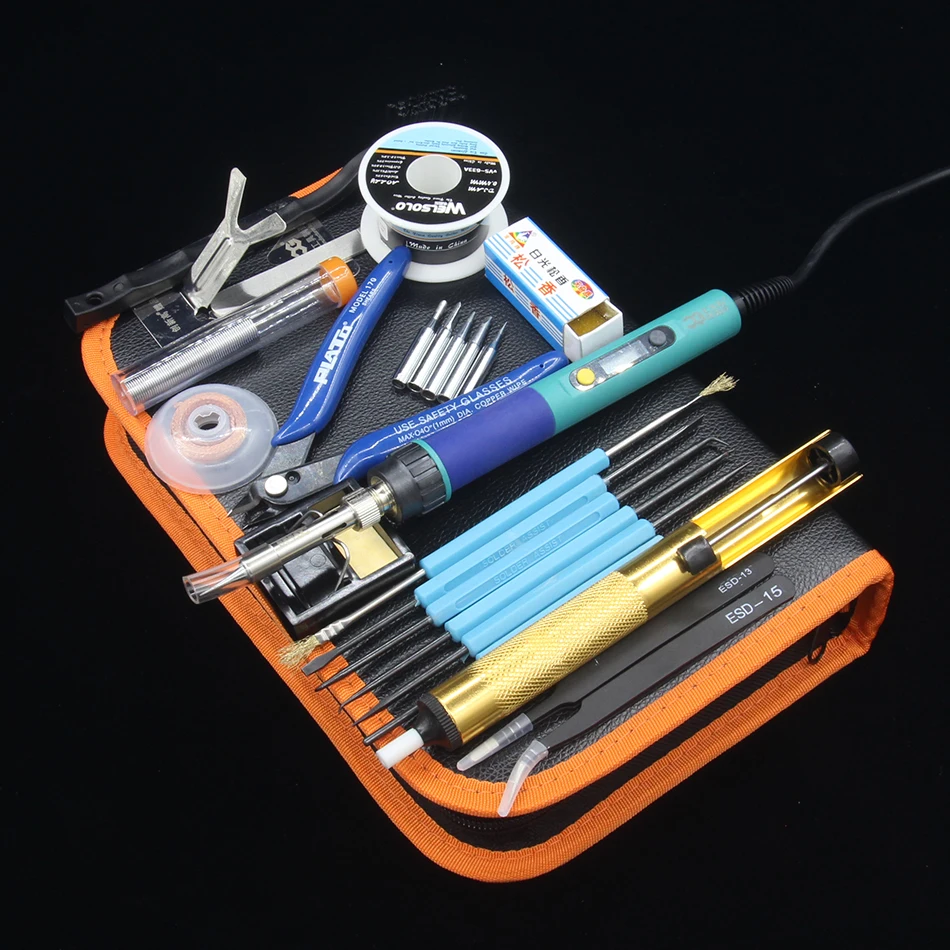

CXG 936d 60W Digital LCD Adjustable temperature Electric Soldering station Electric soldering iron Tweezers rosin Toolkit