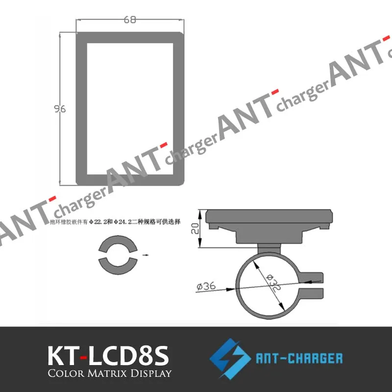 Free Shipping E-bike 24V 36V 48V KT-LCD8S Color Matrix Display Ktlcd8s Intelligent Meter KT LCD8S Black Control Panel With 5 Pins Waterproof Connector For KT Controller Electric Bicycle Ebike Parts (9)