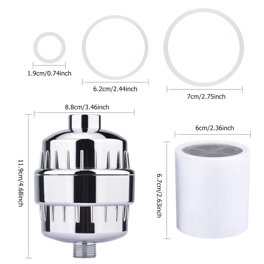 Shower Filter 12 Stage Alkaline Shower Water Filter Softener Purifier Chloramine Removal Easy to Install Filters Cartridge Deals (4)