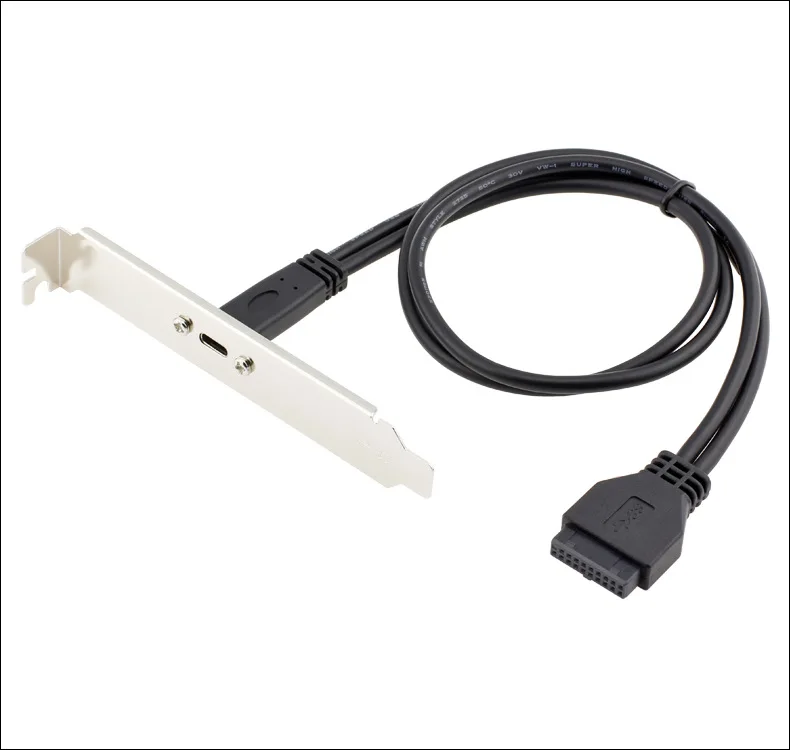 

USB 3.1 Type C USB-C Female with Panel Mount Screw to USB 3.0 Motherboard 20pin Header Cable 50cm