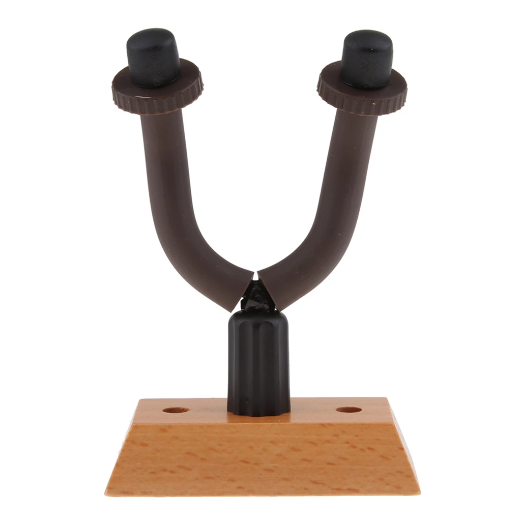 Acoustic Guitars Wall Mount Hanger Hook Stand Neck Display Supports for Stringed Instruments - Wood Bottom With Fixed Screws