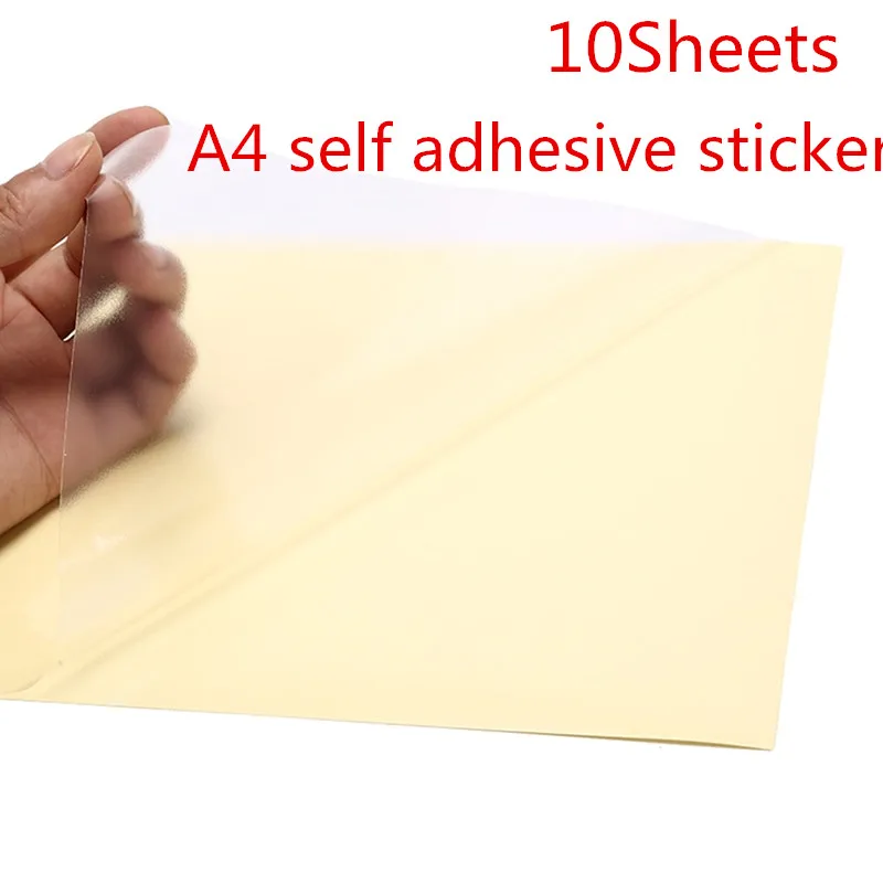 

10Sheets 21 X 29.7cm A4 Clear Transparent Self Adhesive Vinyl Film Label Sticker For Laser Printer