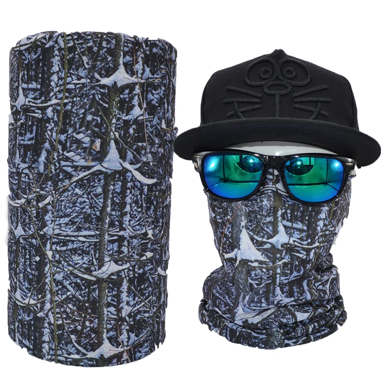 Tube Mask Neck Gaiter Dust Shield Biker Seamless Camo Face Bandanas on