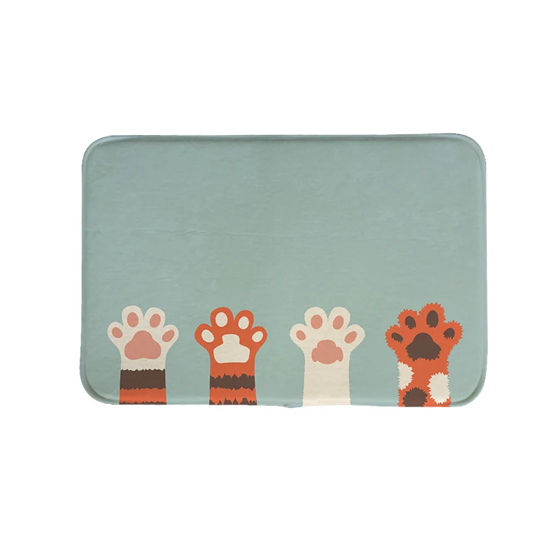 Cat Claw Printed Carpet Rug Modern Anti slip Floor Mat Bathroom Square