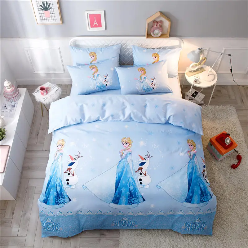 Disney Elsa Princess Duvet Cover Set Girl Bedroom Decor Comforter