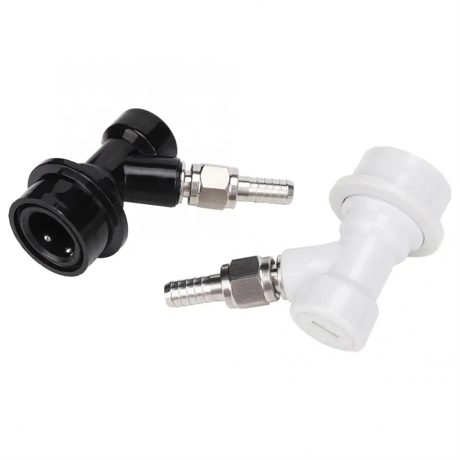 4 PCS Threaded Ball Lock Keg Fittings Plastic Connector with Adapter Clamp Ball Lock Connector