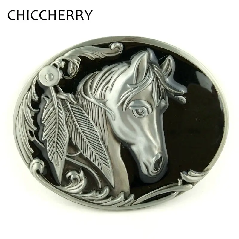 Fivelas De Cowboy Western Oval Metal Horse Head Belts Buckles For Men