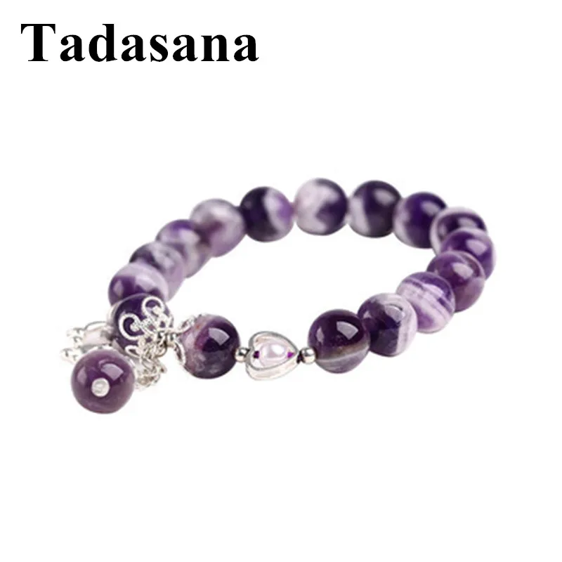 

Healing Crystals Natural Stones Jewelry Women Bracelet With Charms 925 Silver Bracelet For Lucky Amethysts Quartz For Lovers