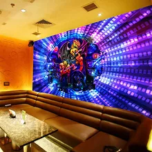 Пользовательские 3D печать DIY ткань текстильные обои для стен тканевые фотообои матовый шелк KTV Fantasty музыка коммерция моющиеся персонажи