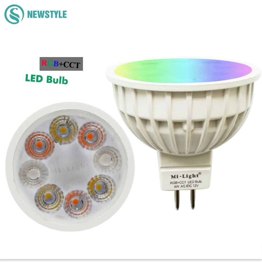 DC12V 2 4G беспроводной мilight с регулируемой яркостью светодиодные лампы 4 Вт MR16 RGB + CCT
