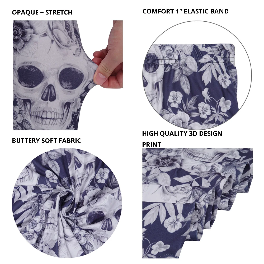 sugar skull printed leggings for women  (14)