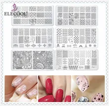 ELECOOL 3D Trasferimento Piastra Stencil FAI DA TE Disegno Misto Nail Art Stamper Piatti Template Strumento Professionale Pedicure del Manicure del Salone(China)