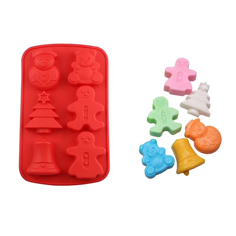 

ULKNN FDA Christmas Set Silicone Mould Cake Chocolate Candy Forms Bakeware Tools Kitchen Accessories Red Cake Tools