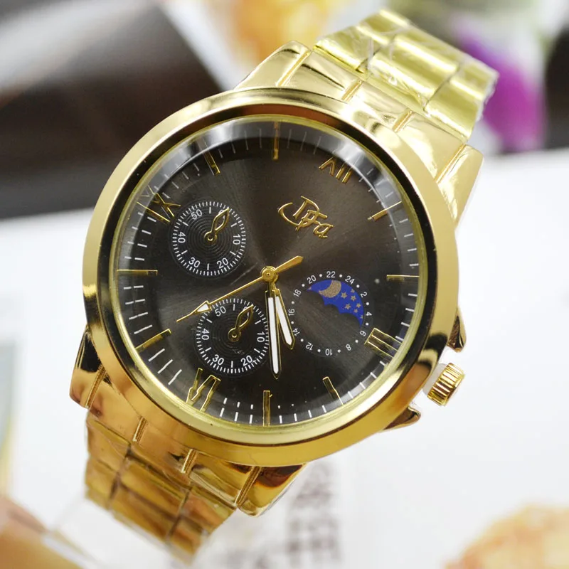 

Factory Direct Selling Gifts Steel Band Watch Male Business Casual Fashion Trend Quartz Watch Gold Watch 7