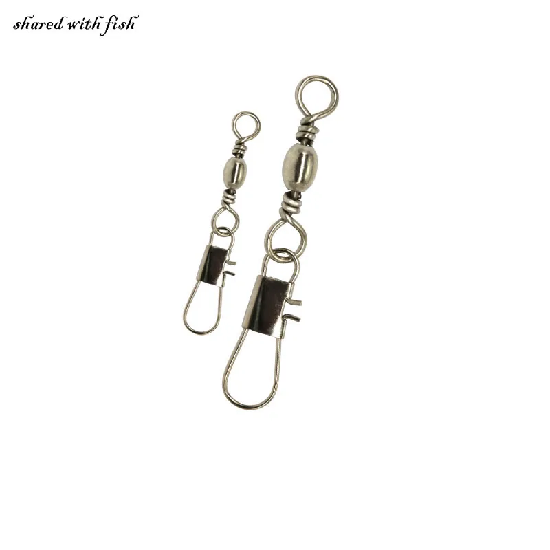 

1bag Rolling Swivel With Interlock Snap Barrel Fishing Swivel Connector Accessories Tool Tackle Sets 4# to 14