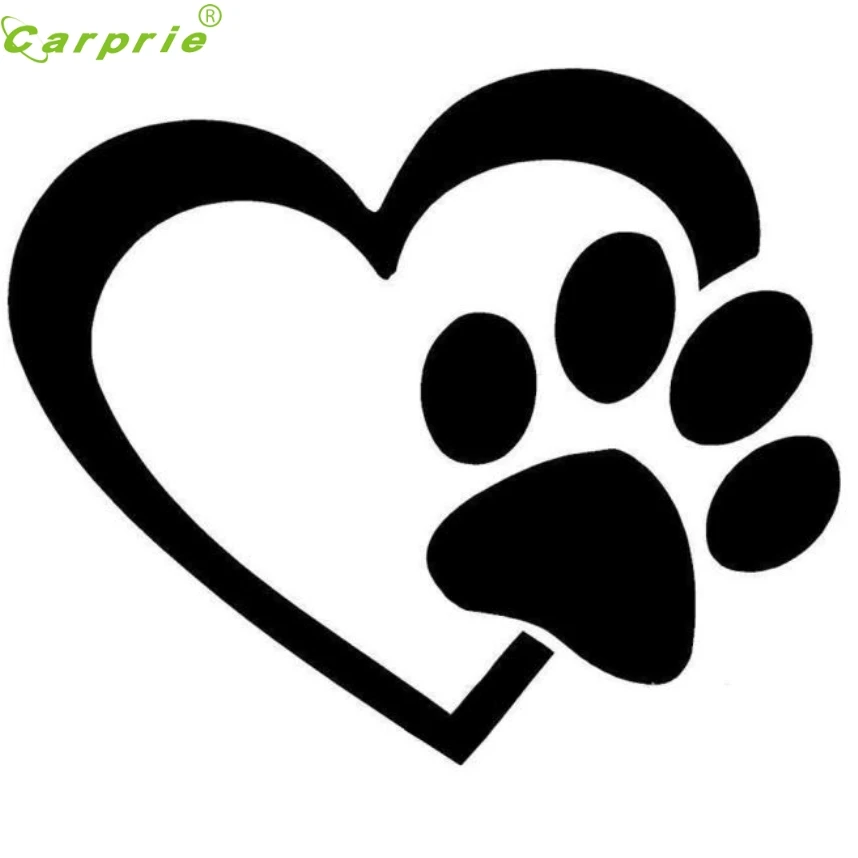 

Drop shiping 2017 10cm*10cm HEART with DOG PAW Puppy Love Decal Window Sticker for Cars Walls Polyvinyl Chloride