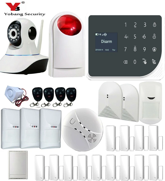 YoBang Security 433MHZ Wireless GSM Android IOS APP Remote Control SMS Burglar font b Alarm b