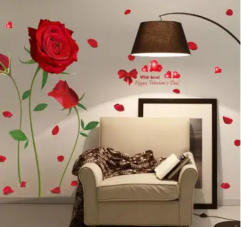 new Removable Red Rose Life Is The Flower Quote Wall Sticker Mural Decal Home Room Art