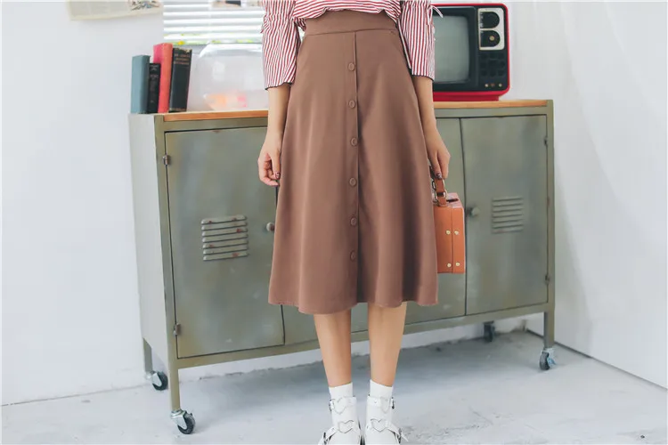 Fashion Women Skirt Vintage Retro High Waist (14)