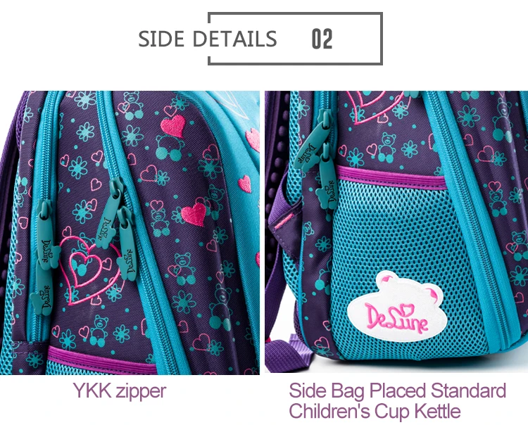 Детская школьная сумка Delune, Большой Вместительный школьный рюкзак с принтом медведя, совы, ортопедический рельефный рюкзак для девочек, 3-5 класс, для студентов