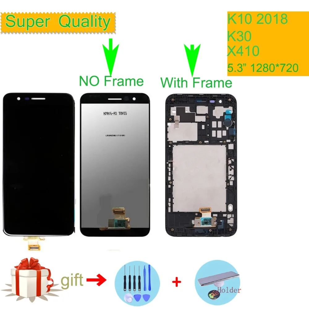 

Original 5.3" For LG K10 2018 X410 LCD Display Touch Screen Digitizer Assembly Complete with Bezel Frame K30 LMX410 LMX41 LCD