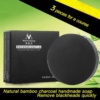 

Handmade Soap Bamboo Charcoal Skin Care Treatment Natural Skin Whitening Soap Blackhead Remover Acne Treatment Control Oil