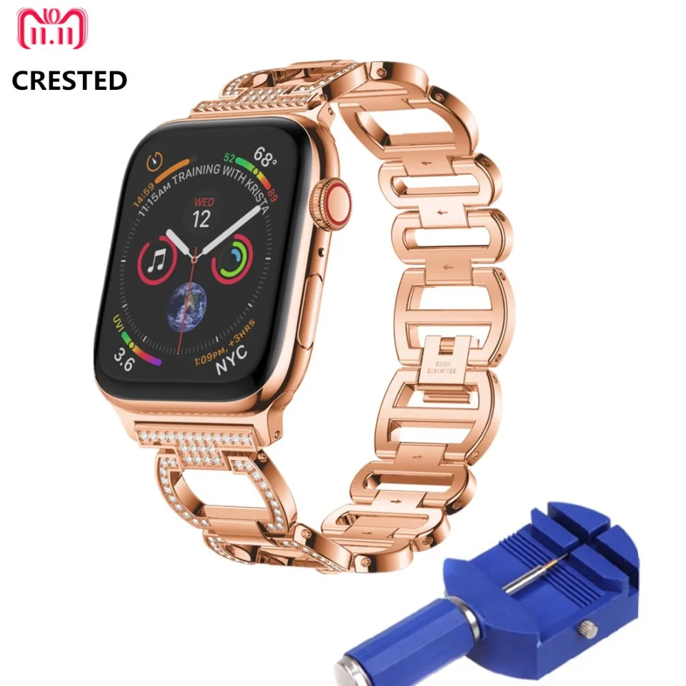 Ремешок из нержавеющей стали для Apple Watch Band браслет apple watch 5 4 3 band 44 мм/40 мм с