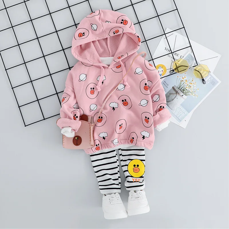 

2019 Real Carters Official Store Newborn Baby Girl Clothes Long Sleeve Autumn Sweet Two-piece Kids Cartoon Westernization Suit