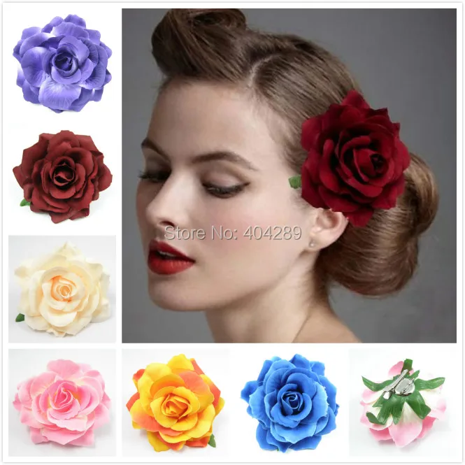 

1PCS Fabric Blooming Rose Flower woman Hair Decorations & Brooch wedding party Hair Clip Bridal Wedding Hair Flower Studio Rated