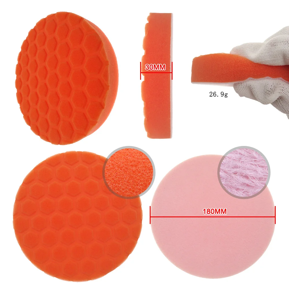 7寸抛光海绵2橙