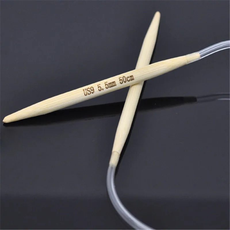 DoreenBeads Carbonized Bamboo Circular Knitting Needles Smooth Transparent Tube Needle Crafts Yarn Tool 50cm(19 5/8&quot) long 1Pair | Дом и