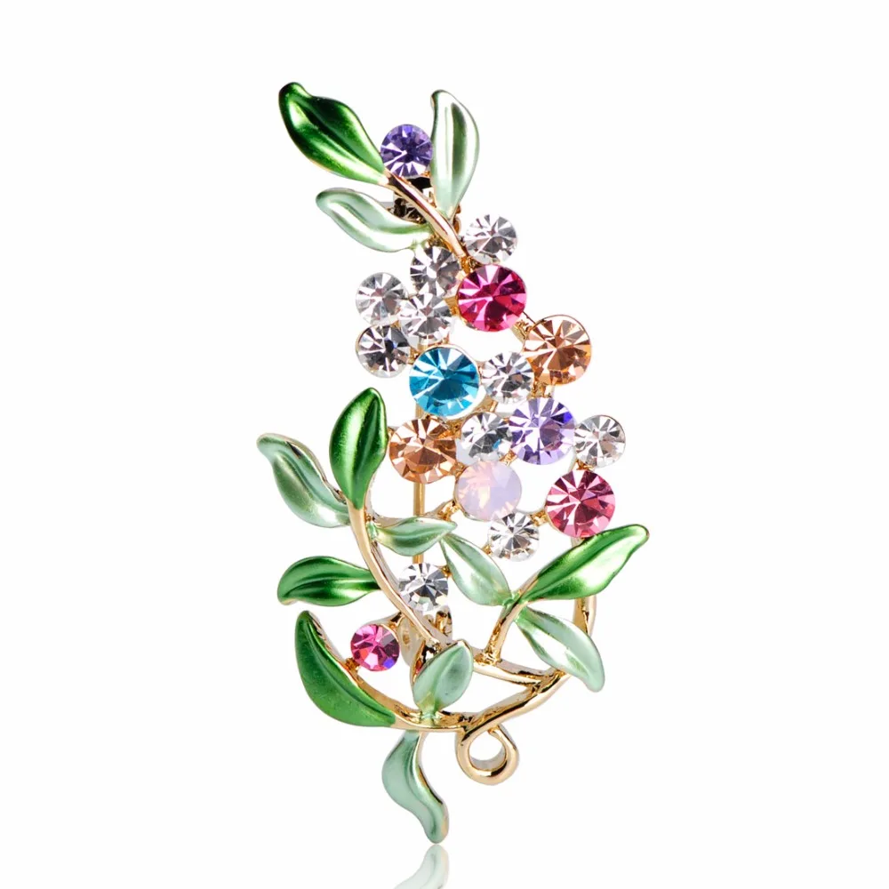 Luxury Bijoux Large Enamel Esmaltes Leaf Flowers Brooches 