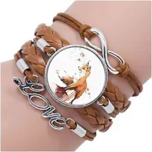 Осенний браслет в виде лисы, колье, массивный Серебряный браслет для женщин, аксессуары для платья, стеклянные купольные браслеты, художественное ювелирное изделие