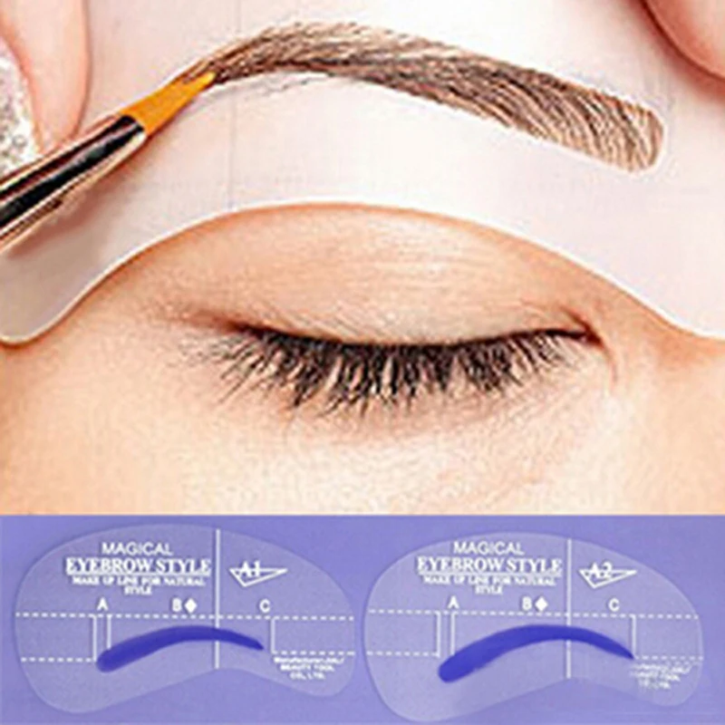 4PCS Professional Grooming Eyebrow Stencils Makeup Kit Template Eyebrow Makeup Eye Brow Stencil Tool DIY Accessories