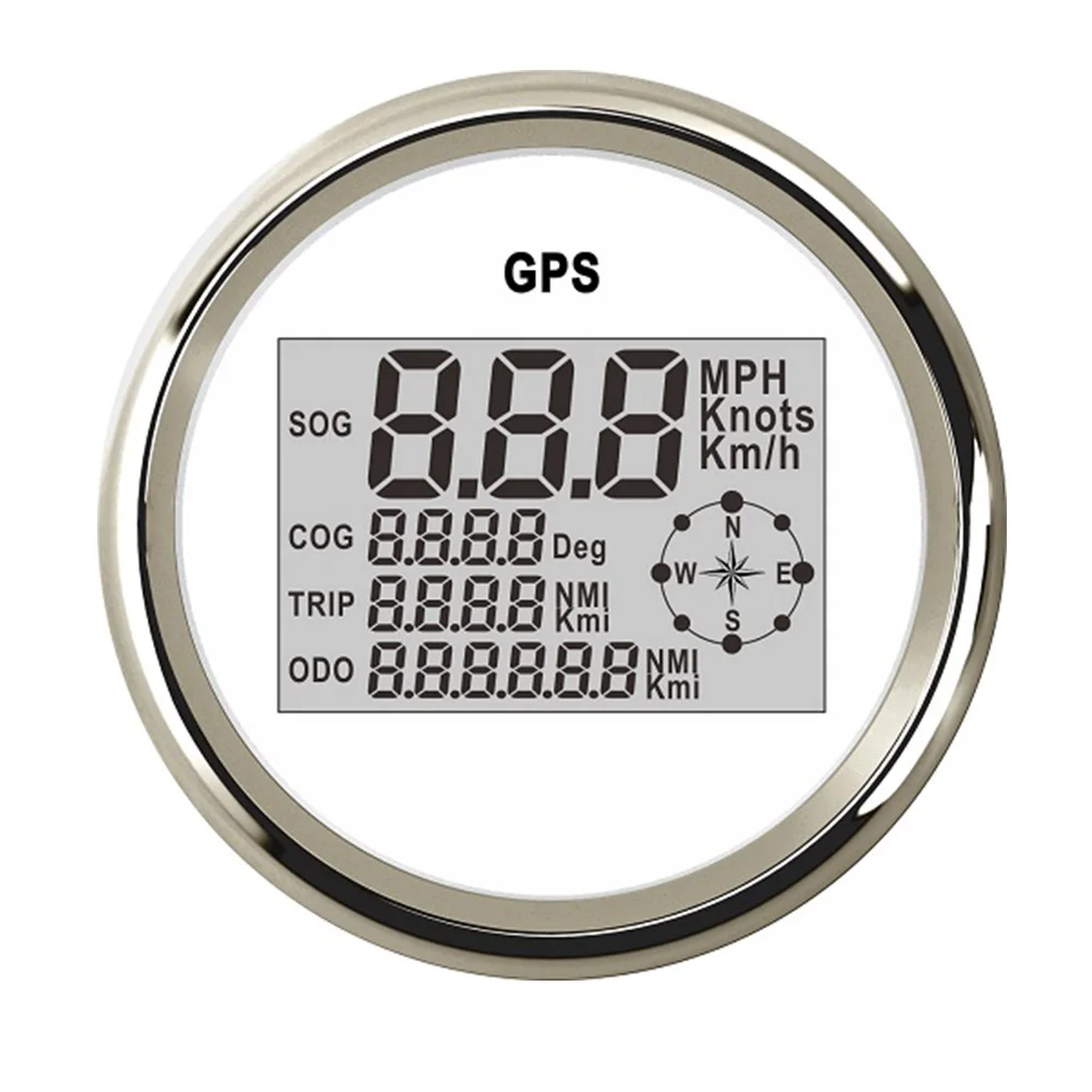 

85mm Stainless Steel Speedometer Meter LCD Display 0~999 MPH Km/h GPS Digital Speedometer Gauge fit Universal Car Boat 12V/24V
