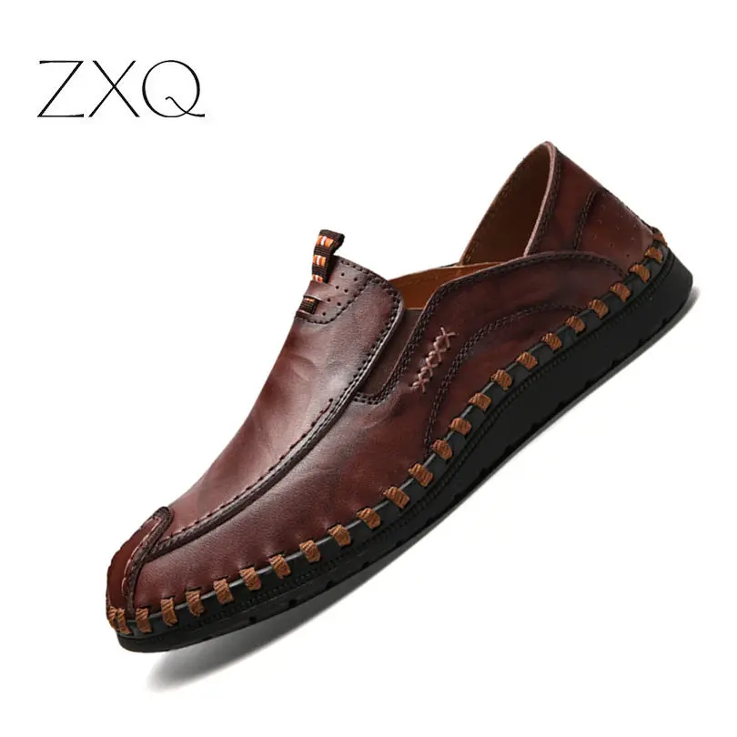 

Luxury Design Sneakers Men Genuine Leather Shoes Flat Slip On Loafers High Quality Casual Shoes Men Moccasins Male footwear