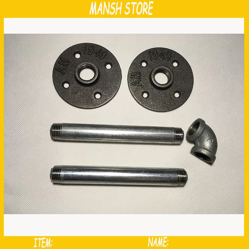 

Iron Shelf Brackets DN15 Pipe Wall holders for Home Store DIY 1/2" Pipe Bracket Flange Pipe Elbow Free Shipping