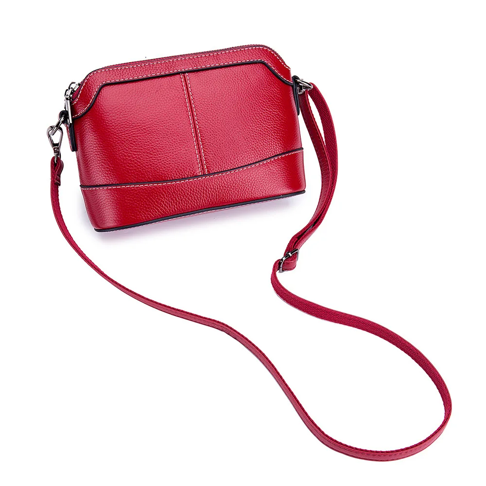 

Genuine Leather Ladies Handbags Fashion Small Flap Bags Designer Cowhide Shoulder Bags for Women Zipper Clutch Phone Pouch