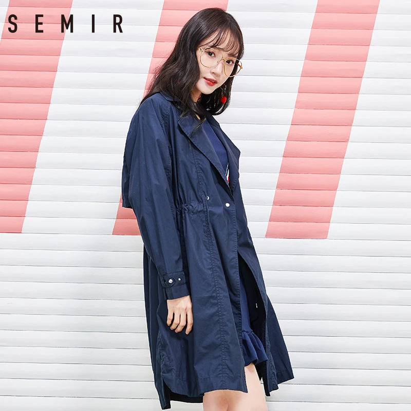 SEMIR плащ Пыльник в британском стиле Женский Тренч модные тонкие однотонные