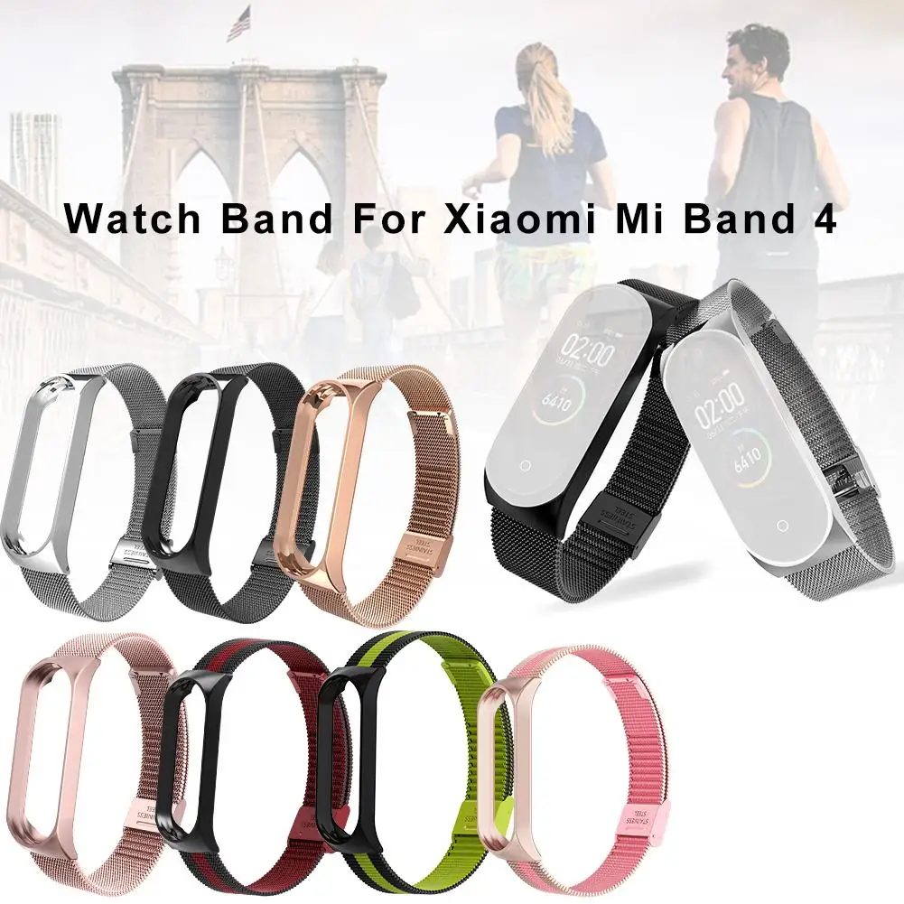 

For Xiaomi Mi Band 4 Watch Strap Milanese Bracelet Stainless Steel Smart Watch Buckle Wrist Band Replacement #CW