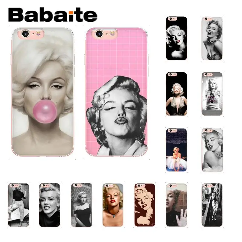 Babaite marylin monroe, TPU, аксессуары для телефонов, чехол, оболочка для iPhone 8, 7, 6, 6S Plus, X, XS MAX, 5, 5S, SE, XR, 10, чехол