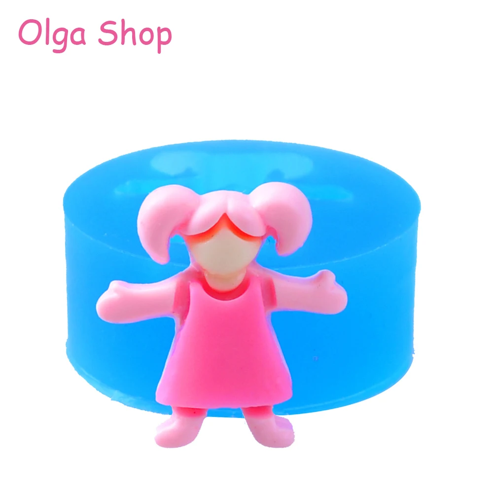 

FYL166 Girl Silicone Mold 22mm - Polymer Clay Sugarcraft Cake Decorating Fondant Miniature Food Molds, Resin Mould Food Safe